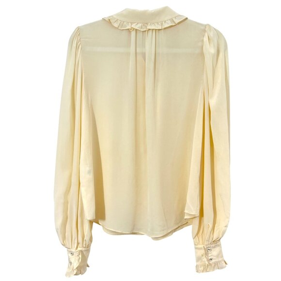 Ulla Johnson Philipa Silk Button Front Shirt Blanc Ivory Size 2 Pre-Loved $425 - Picture 3 of 5